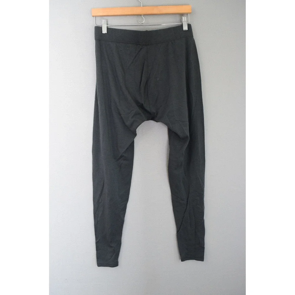 Smartwool Base Layer Large Charcoal Grey 100% Merino Wool Leggings Mens HOLES
